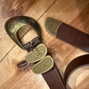 Silence + Noise Brown Western Belt NWOT size XL